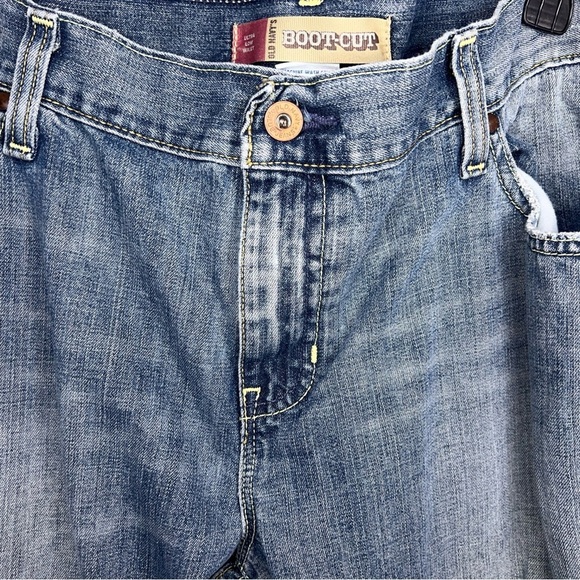 Size 18 Short Old Navy Distressed Bootcut Denim Jeans Blue Western Low Waist - Picture 9 of 16